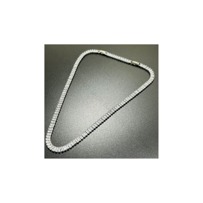 Kolye, Zirkon Taşlı, Kararmayan Paslanmaz Çelik, Su Yolu, Gümüş Renk, Model106