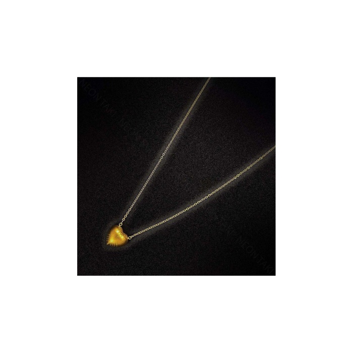 Kolye, Kararmayan Paslanmaz Çelik, Kalp Detaylı, Altın Renk, Model34