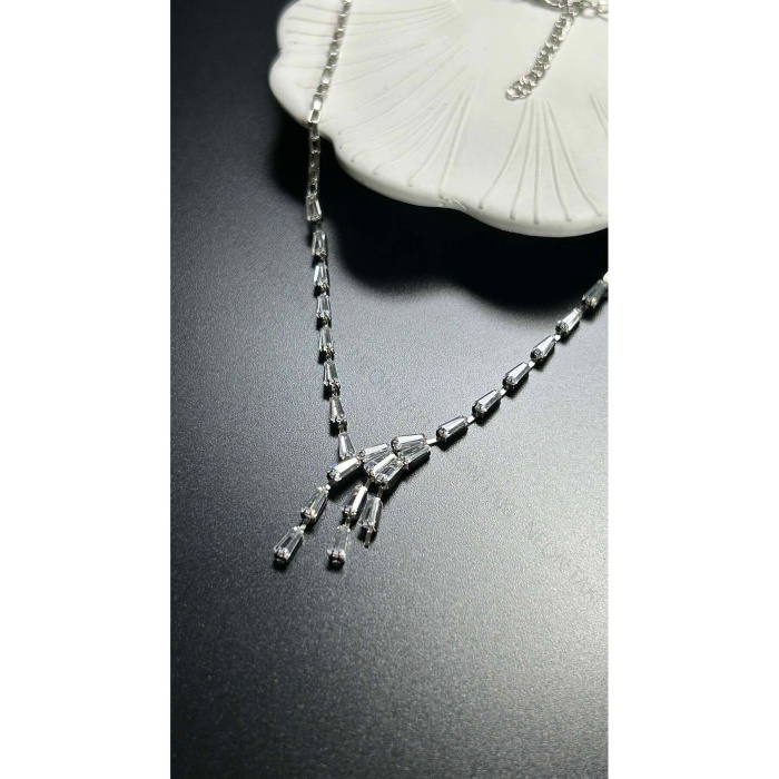 Su Yolu, Zirkon Taşlı, Kolye 211, Gümüş Renk