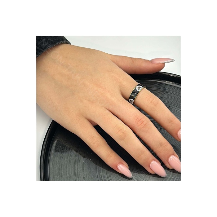 Yüzük, Kararmayan Paslanmaz Çelik, Kalp Detaylı, Ölçü Ayarlanabilir, Altın Renk, Model36