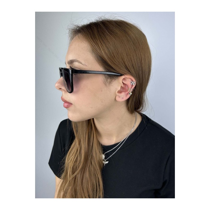 Küpe, Kararmayan Çelik, Kıkırdak bölgesi, Kalp Detaylı, Altın Renk, Model187