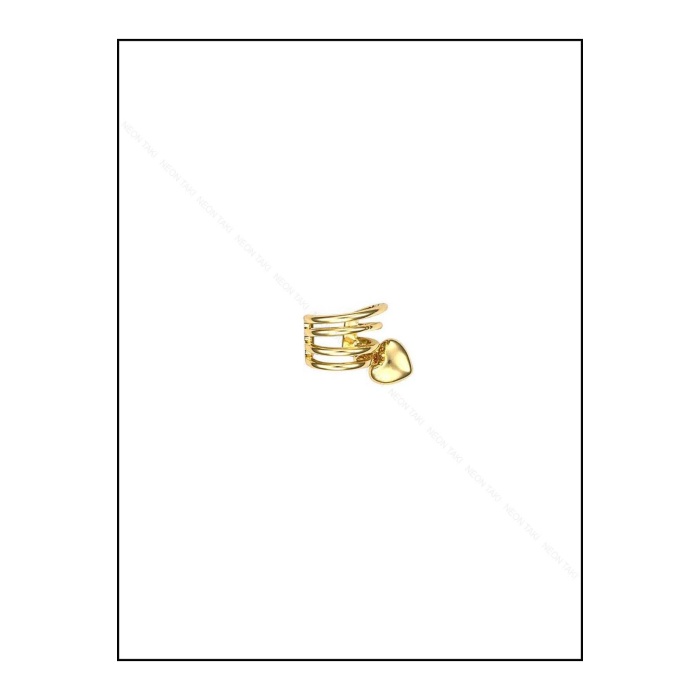 Küpe, Kararmayan Çelik, Kıkırdak bölgesi, Kalp Detaylı, Altın Renk, Model187