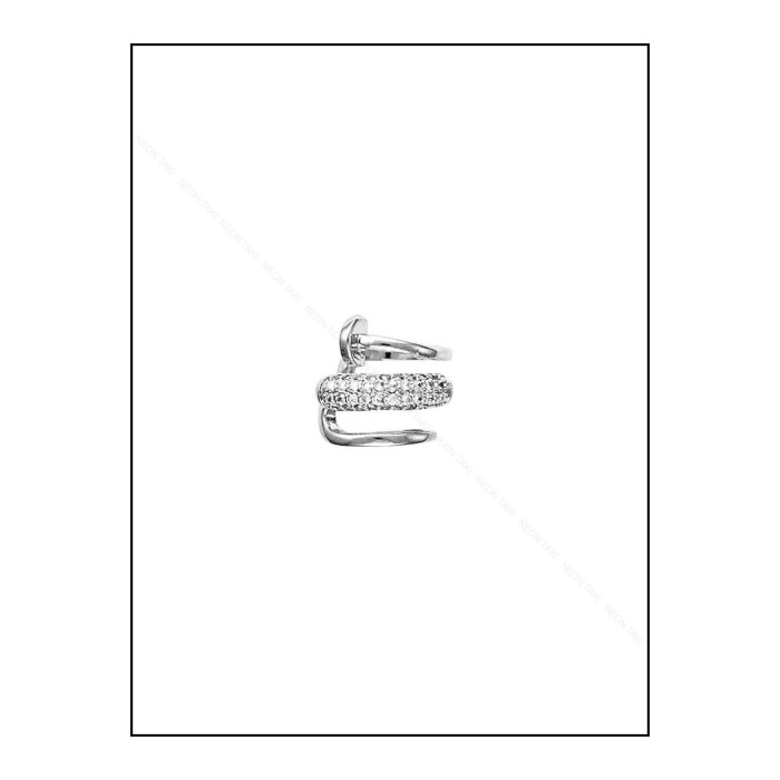 Küpe, Zirkon Taşlı, Kararmayan Çelik, Kıkırdak bölgesi, Çivi Detaylı, Gümüş Renk, Model194