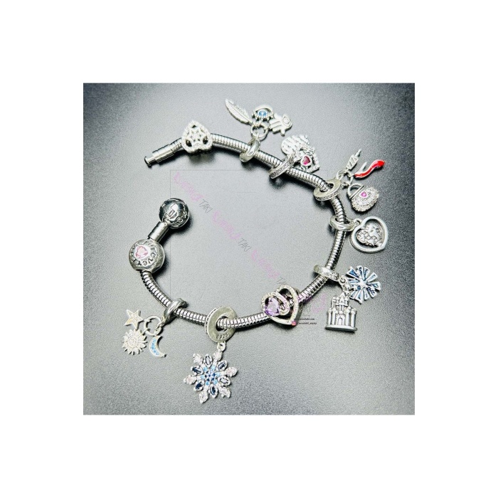 Charm Taşıyıcı Paslanmaz Bileklik 141, Küre Klipsli 17cm