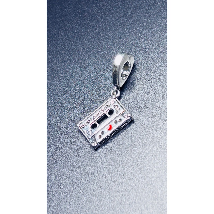 Kaset Ve Bizim Aşk Şarkılarımız, Pan Bileklik Çelik Charm 26, Gümüş Renk