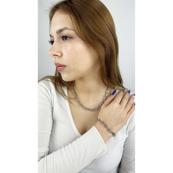 Tiff Model, Kolye Ve Bileklik Seti 31, Gümüş Renk
