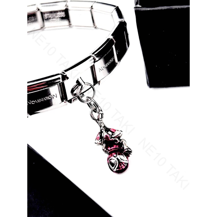 Sallantılı, Örümcek karakter, İtalyan Bileklik için Çelik Charm 33, Gümüş Renk BİLEKLİK DAHİL DEĞİL