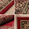 Klasik desenli Salon Halısı Dokuma Halı Iran tarzı Madalyon süsleme Bordo Krem