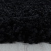 Yuvarlak Shaggy Halı Salon halısı yumuşak yüksek havlı düz Siyah renkli