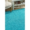 Yüksek Tüylü 30 mm Hav Yüksekliğinde Düz Mavi renkli Shaggy Halı