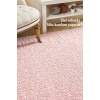 Yüksek Tüylü 30 mm Hav Yüksekliğinde Düz Pembe Renkli Shaggy Halı