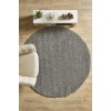 Yuvarlak Shaggy Halı 30 mm uzun ve yüksek tüylü düz Açık Gri rengi