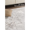 Modern Tasarımlı Pamuk Tabanlı Geometrik desenli Saçaklı Bej Renkli Halı