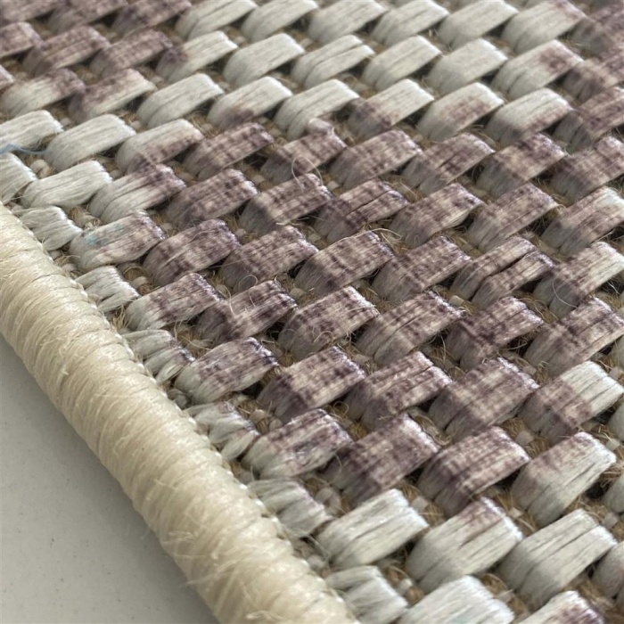 Dış Mekan Jüt Hasır Halı Dokuma Taban kilim desenli Krem Bej