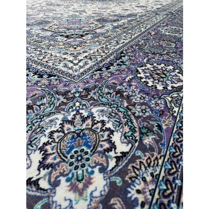 Bambu Halı Salon Halısı Post Pelüş Halı Klasik desenli Lila tonlarda Halı