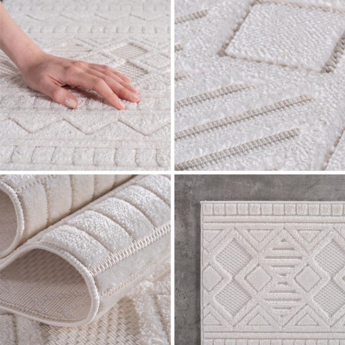 Krem Sisal İskandinav Halı İç Dış Mekan Teras Balkon Salon Mutfak Oda Çocuk Halısı