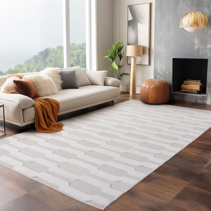 Krem Sisal Etnik Bohem Halı İç Dış Mekan Teras Balkon Salon Mutfak Oda Çocuk Halısı