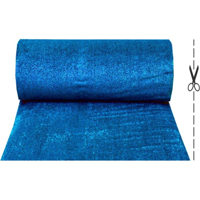 Kesme Suni Yapay Mavi Çim Halı 7 mm Balkon Teras Bahçe Dekoratif Kaymaz