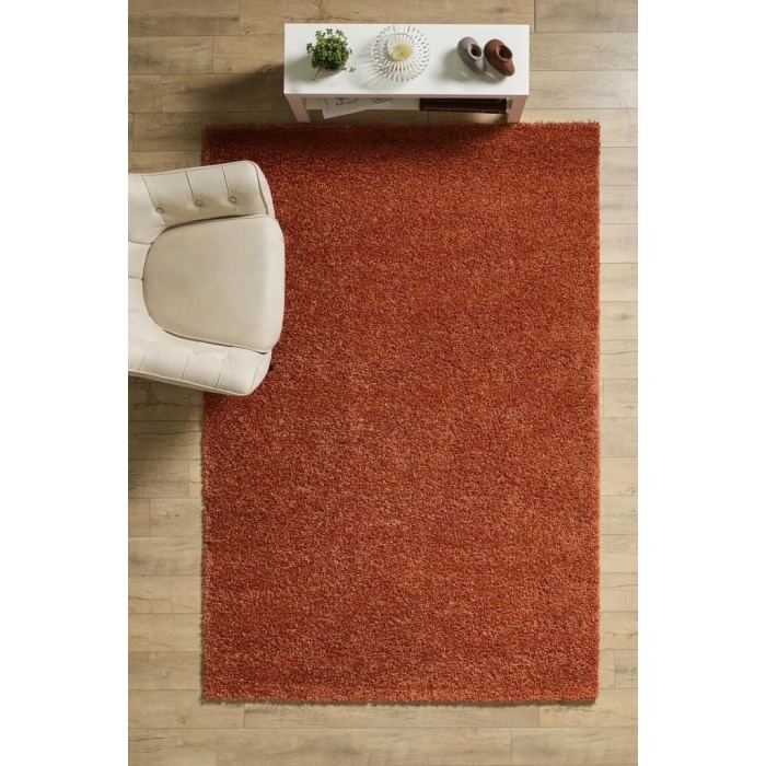 Yüksek Tüylü 30 mm Hav Yüksekliğinde Düz Turuncu renkli Shaggy Halı
