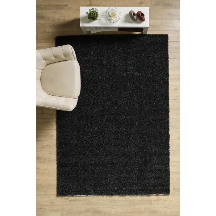 Yüksek Tüylü 30 mm Hav Yüksekliğinde Düz Kahverengi Antrasit Shaggy Halı