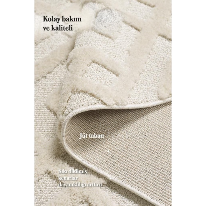 Yumuşak Bukle Tabanlı Modern kabartmalı 3D Labirent Kare Desenli Gri Renkli Halı