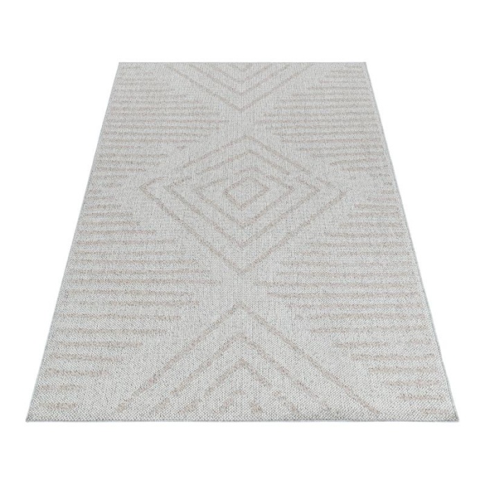 Dış Mekan Bahçe Teras Balkon Halısı İskandinav desenli Pembe Krem