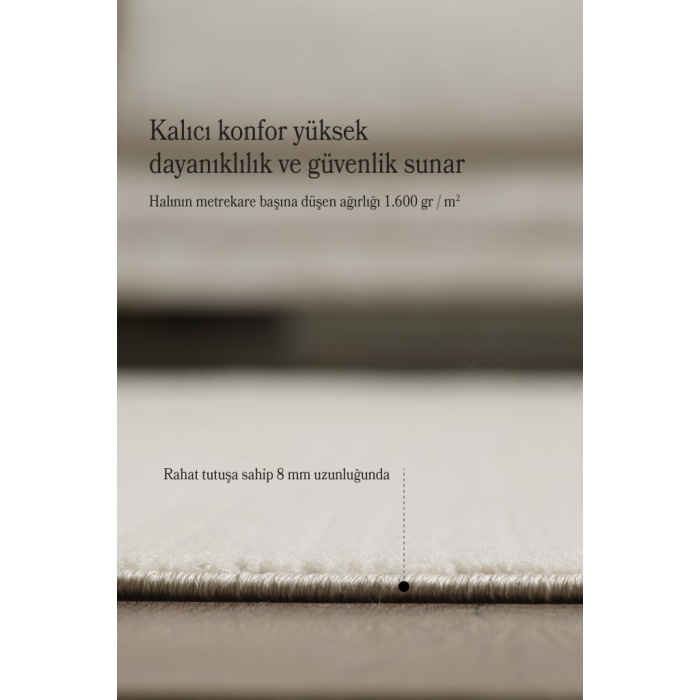 Modern Tasarımlı Salon  Mutfak  Koridor halısı  Düz Saçaklı Bej Renkli