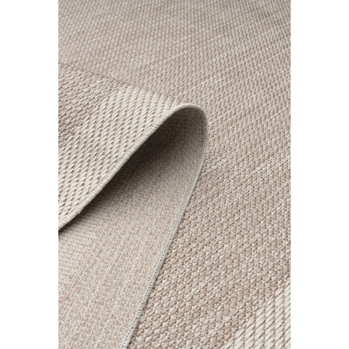 Çerçeveli Bohem Dokunuşlu Doğal Tonlarda Modern Sisal Bej - Krem Renk Halı