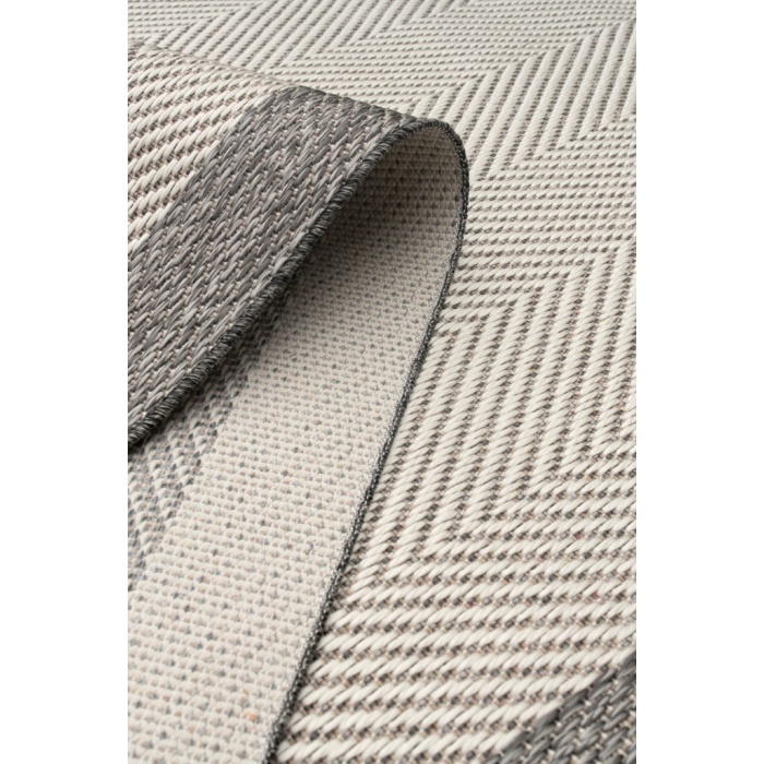 Çerçeveli Bohem Dokunuşlu Doğal Tonlarda Modern Sisal Krem Gri Renk Halı