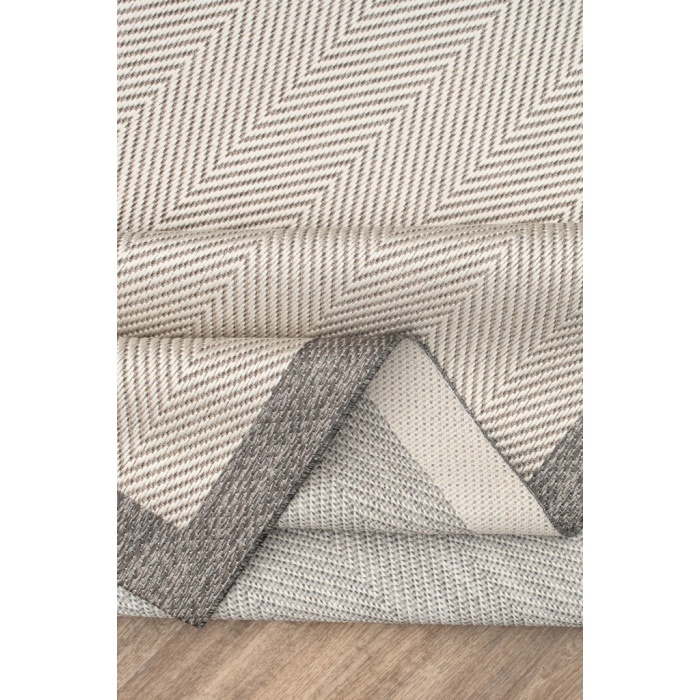 Çerçeveli Bohem Dokunuşlu Doğal Tonlarda Modern Sisal Krem Gri Renk Halı