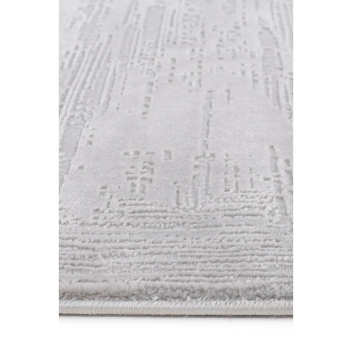 Distressed Pattern Eskitme Tasarımlı Pamuk Tabanlı Salon - Oturma Odası  Gri Renk Halı