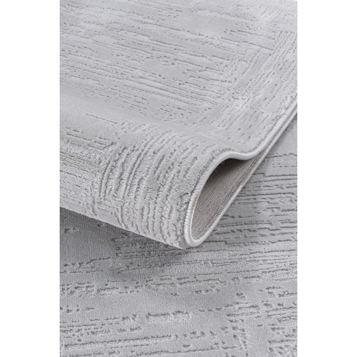 Distressed Pattern Eskitme Tasarımlı Pamuk Tabanlı Salon - Oturma Odası  Gri Renk Halı