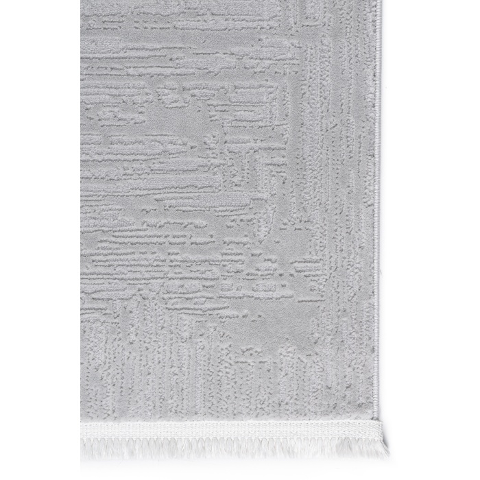 Distressed Pattern Eskitme Tasarımlı Pamuk Tabanlı Salon - Oturma Odası  Gri Renk Halı