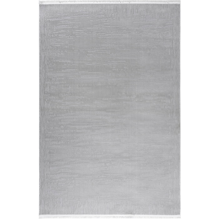 Distressed Pattern Eskitme Tasarımlı Pamuk Tabanlı Salon - Oturma Odası  Gri Renk Halı