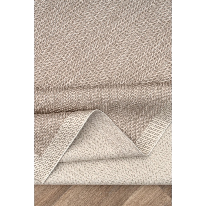 Çerçeveli Bohem Dokunuşlu Doğal Tonlarda Modern Sisal Krem Bej Renk Halı