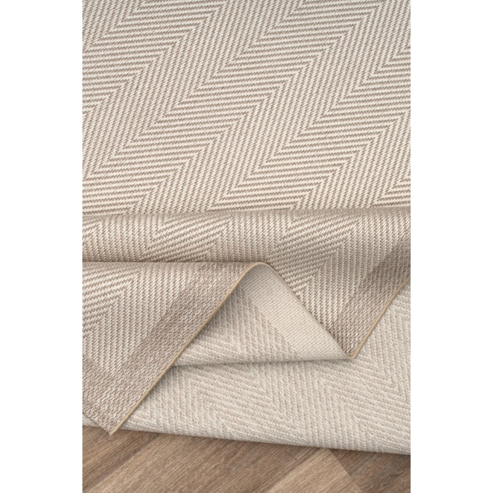 Çerçeveli Bohem Dokunuşlu Doğal Tonlarda Modern Sisal Bej - Krem Renk Halı