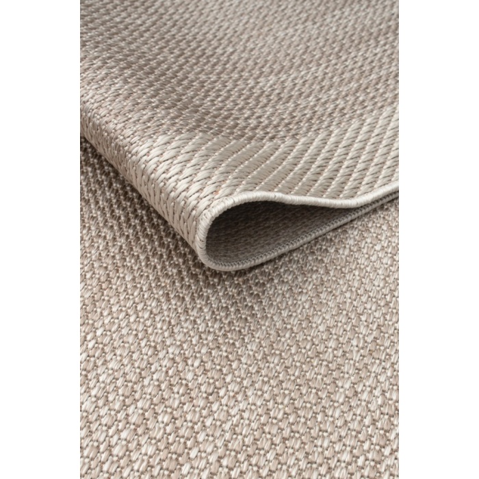 Çerçeveli Bohem Dokunuşlu Doğal Tonlarda Modern Sisal Bej - Krem Renk Halı