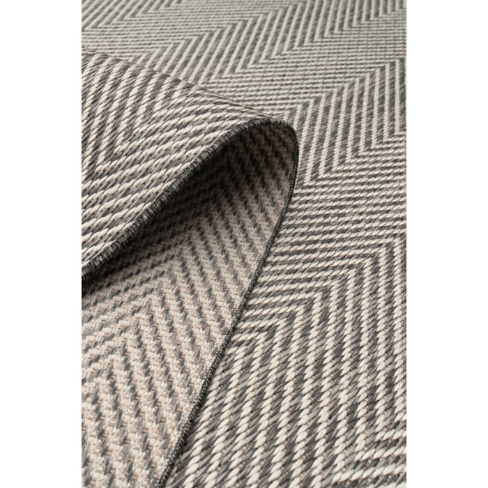 Çerçeveli Bohem Dokunuşlu Doğal Tonlarda Modern Sisal Gri Krem Renk Halı