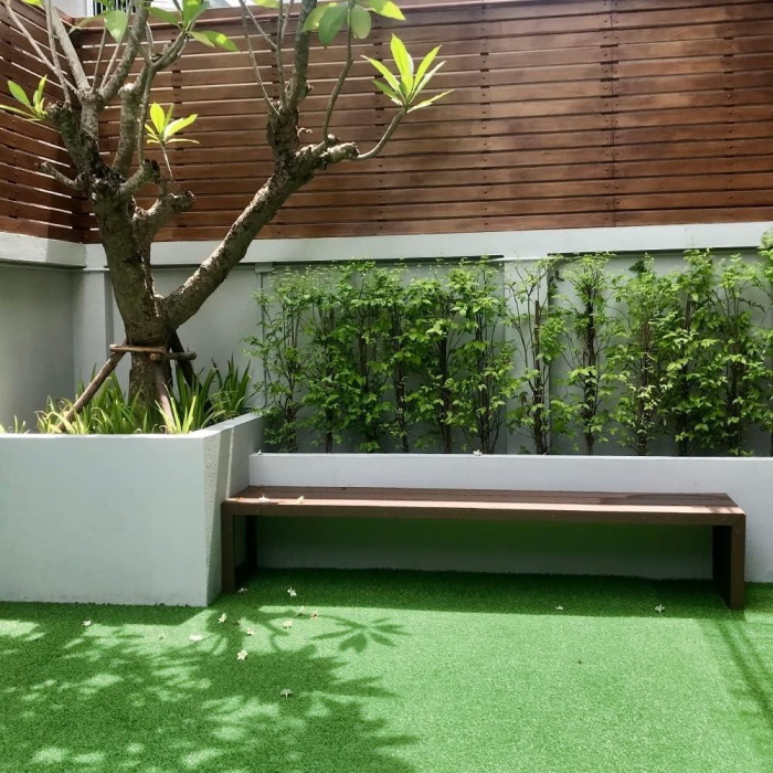 Kesme Suni Yapay Yeşil Çim Halı 7 mm Balkon Teras Bahçe Dekoratif Kaymaz