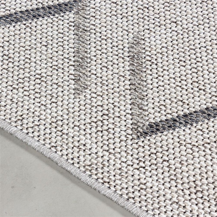 Bahçe Balkon Dış Mekan Teras Halısı İskandinav desenli Krem Renkli Halı