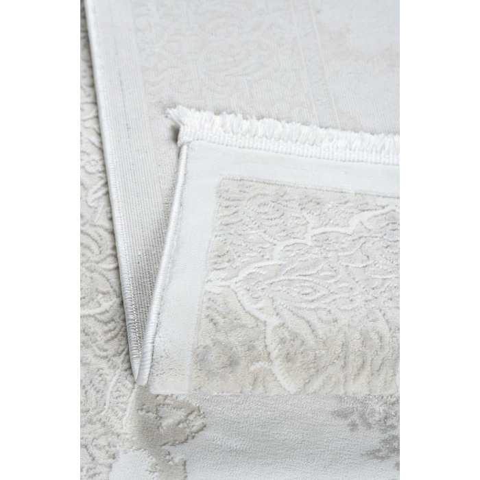 Medalyon Klasik Halı Tasarımlı Pamuk Tabanlı Salon - Oturma Odası  Krem Renk Halı