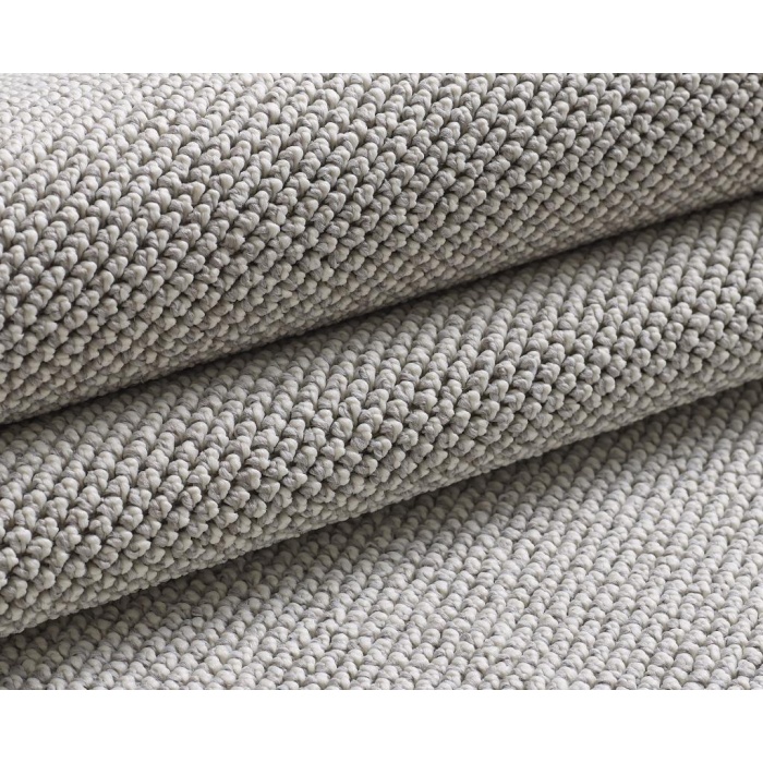 Yumuşak Bukleli Sisal Jüt Salon Oturma Odası Gümüş Renkli Yuvarlak Halı