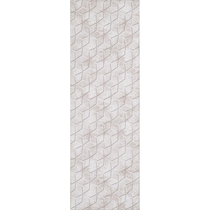 Karo Küp desenli Kahverengi Renkli Kaymaz Taban yıkanabilir Halı