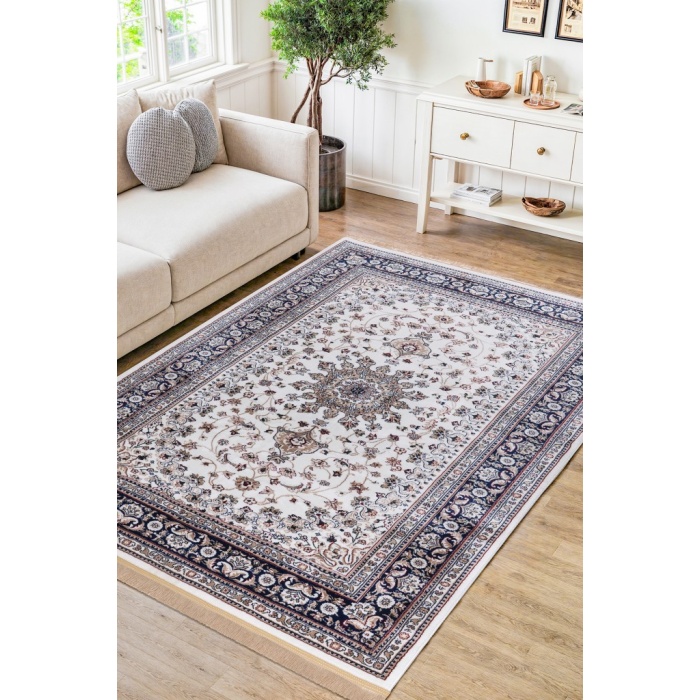 Salonunuza Asalet Katacak İran Tarzı Model Krem Tonlarında Halı