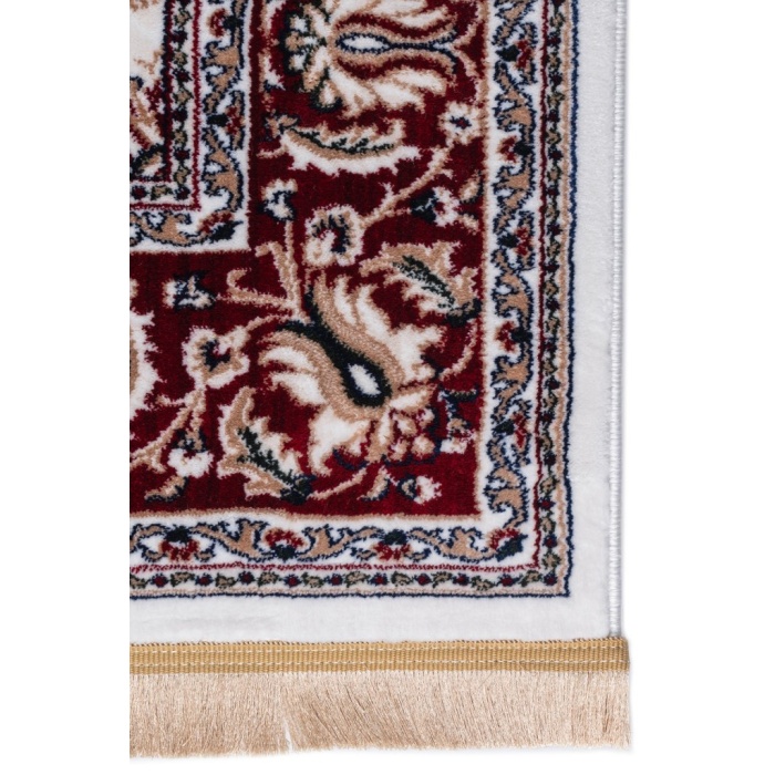 İncelikle Dokunmuş: Geleneksel İran Motifli El Dokuma Halı Krem Tonlarında Halı