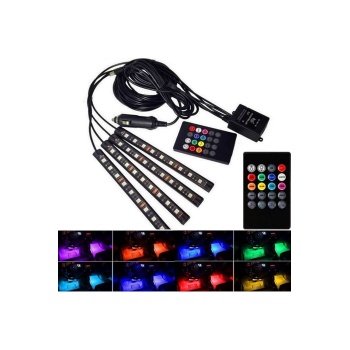 Araç Içi Aydınlatma Sorelis Kumandalı Müziğe Duyarlı 12 Led Ayak Altı Led - 7 Renk Rgb Pro