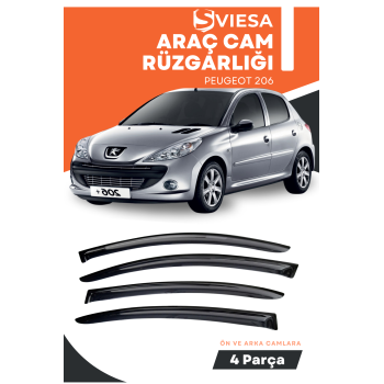 PEUGEOT 206  uyumlu oto camlara özel ölçü cam rüzgarlığı rüzgarlık