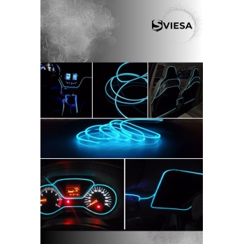 Araç Içi Torpido Ledi Şerit Led Ip Led Neon Buz Mavi (Ice Blue) 2 Metre