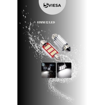 41mm Sofit Led Canbus C10w Tip Tavan Ve Plaka Led Ampul 12 Ledli Güçlü Işık (2 Adet)