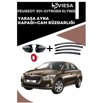 Peugeot 301-Citroen Elysee Uyumlu Batman Yarasa Ayna Kapağı + Cam Rüzgarlığı